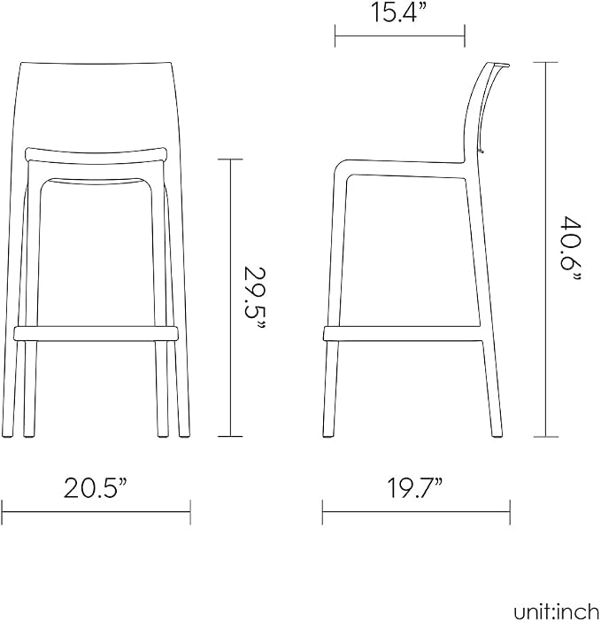 Lagoon Sensilla Stack-Able Bar Stool - Image 3