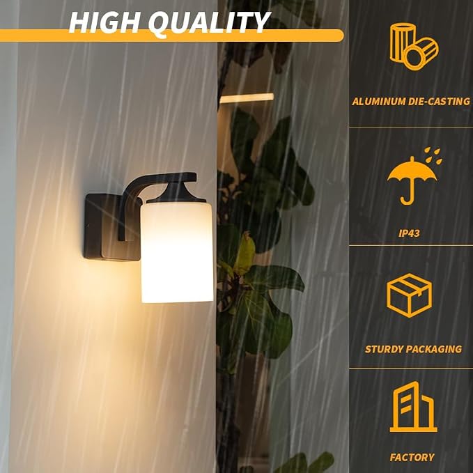 Outdoor Wall Lamp, Waterproof and Anti-Rust Aluminium Modern Wall Light Fixture - Image 2