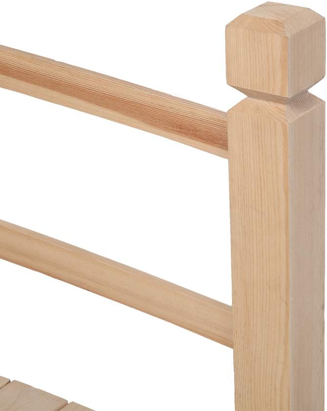 5FT Wooden Garden Bridge with Handrails, Decorative Landscape Footbridge - Image 4