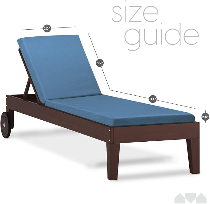 Milliard Memory Foam Outdoor Chaise Lounge Lawn Chair Cushion, - Image 2