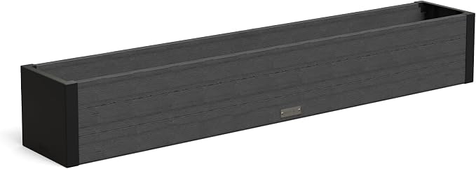 Mayne Horizon 5FT Window Box Planter – Modern Rectangular Faux Wood Grain Design - Image 2