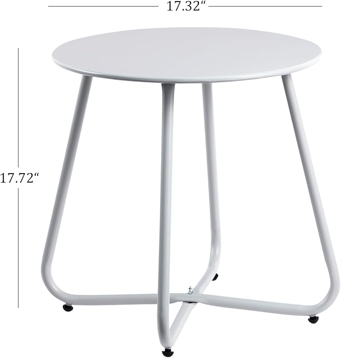 HollyHOME Round Metal Side Table, Rust-Resistant Patio Small Plant Stand - Image 3