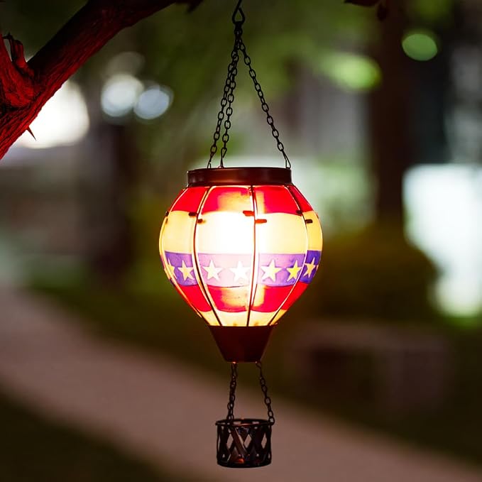 DREAMSOUL 2 PCS Flag Solar Hot Air Balloon Lantern - Image 2