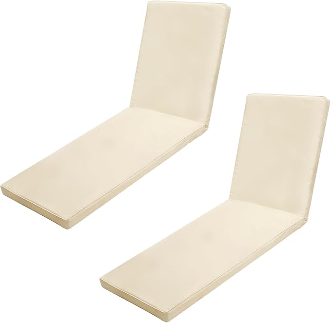Outdoor Chaise Lounge Cushions for Patio, Waterproof Replacement Seat Cushions by Iheqard