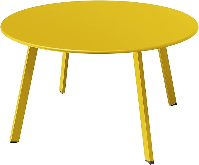 Grand Patio Round Steel Patio Coffee Table, Weather Resistant Outdoor Large by GrandPatio