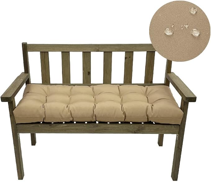 SEAHOME Waterproof Indoor/Outdoor Garden Bench Seat Cushions, Tufted Loveseat - Image 3