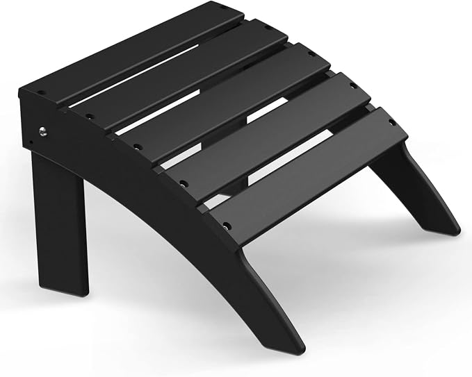 Briopaws Folding Adirondack Ottoman, 19.7W x 18.5L x 13H Inch, HDPE All Weather by BRIOPAWS