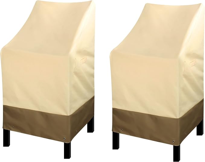 RosieLily High Back Patio Chair Covers Waterproof Heavy Duty Stackable Outdoor by RosieLily