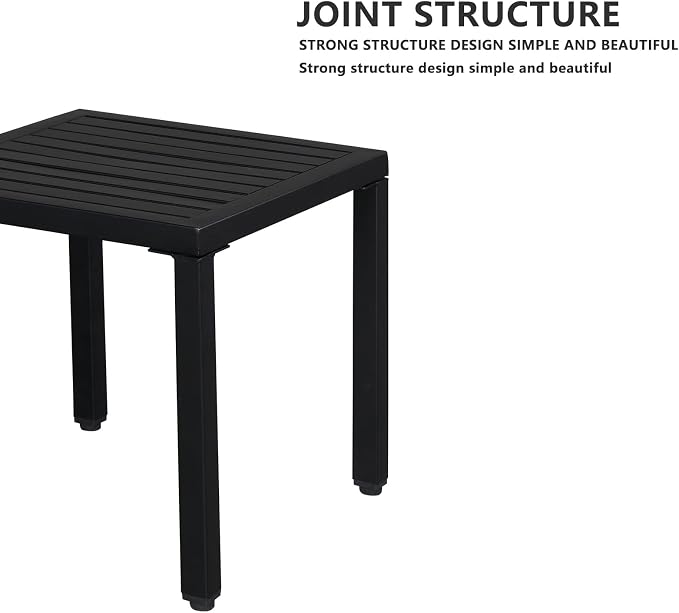 Outvita Metal Square Side Table, Indoor Outdoor Small Patio End Table, Portable - Image 5