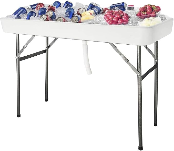 VINGLI 46" Extra Large Party Ice Cooler Folding Table, Portable Tailgate Camp - Image 4