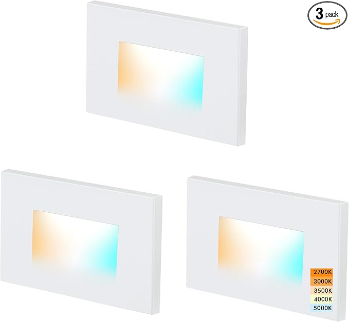 CLOUDY BAY 120V 5CCT Dimmable LED Indoor Outdoor Step Light, by CLOUDYBAY