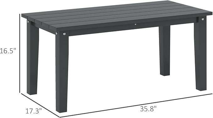 Outsunny HDPE Outdoor Coffee Table, All-Weather Rectangle Patio Coffee Table - Image 3