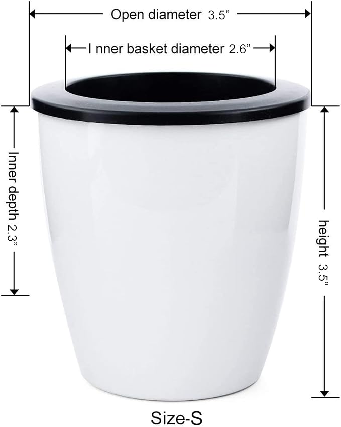 3.5“ Self Watering Planter White Flower Pot, Mini Plant Pot, African Violets - Image 4