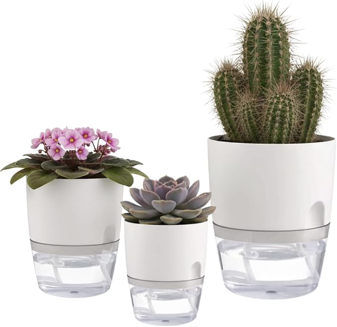 6/4/3Inch Self Watering Planter Pots 3 Pack Plant Pot - Image 8