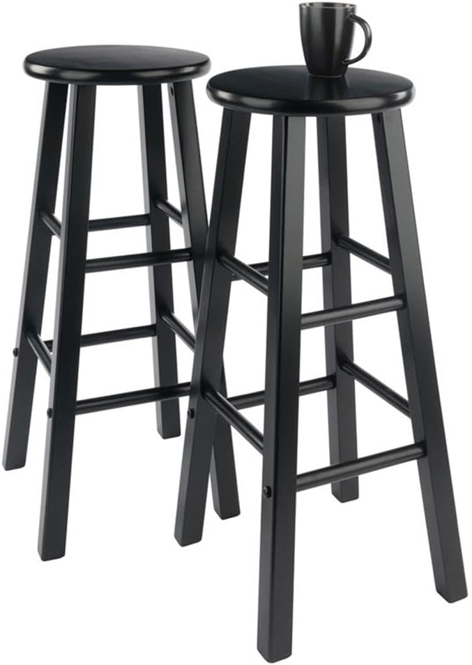 Winsome Element 2-Piece Counter Stool Set, Classic Backless Bar Chairs - Image 4