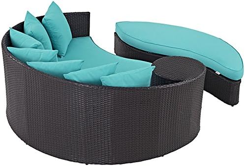 Modway Convene Wicker Rattan Outdoor Patio Poolside Sectional Sofa Daybed - Image 3