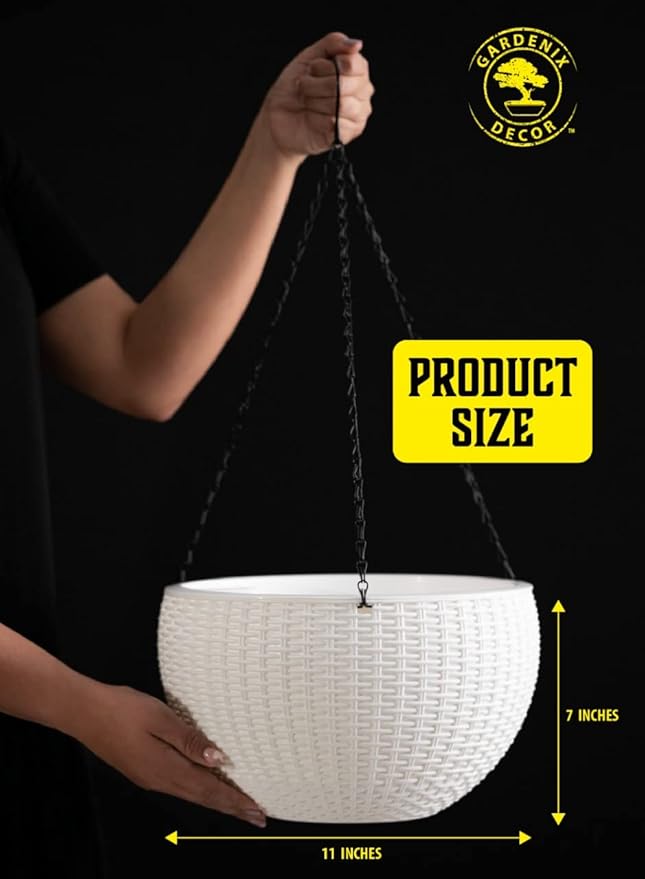 GARDENIX DECOR 11'' Self Watering Hanging planters - Image 2