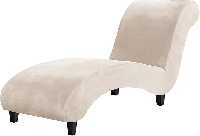 H.VERSAILTEX Chaise Lounge Cover Indoor Velvet Chaise Slipcover High Stretch by HVERSAILTEX