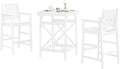 3-Piece Adirondack Chairs and Table Set, HDPE Patio Bar Sets, All Weather by SeeHill