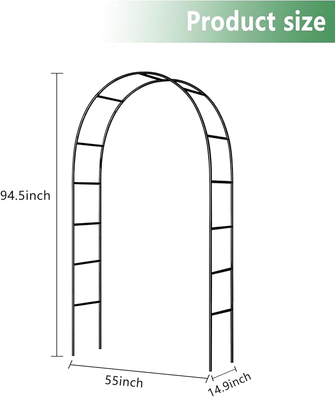 7.9 Ft H x 4.6 Ft W White Metal Pergola Arbor - Image 3