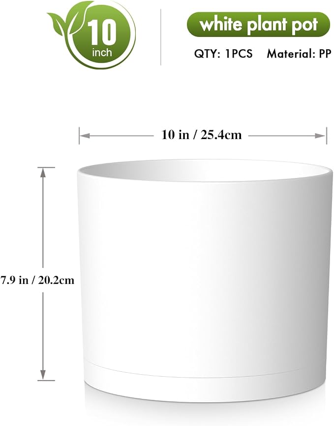 10 Inch Round Plastic Plant Pot - Image 3