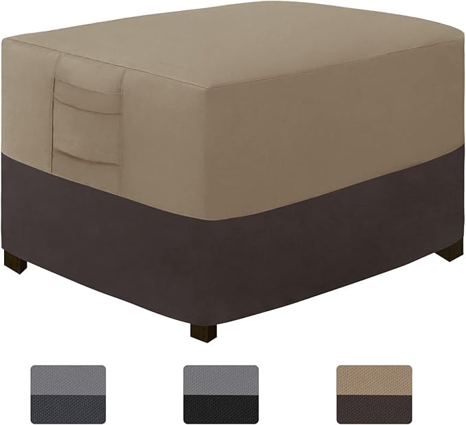 Easy-Going Outdoor Ottoman Cover, Waterproof Patio Ottoman Cover, Heavy Duty by Easy-Going