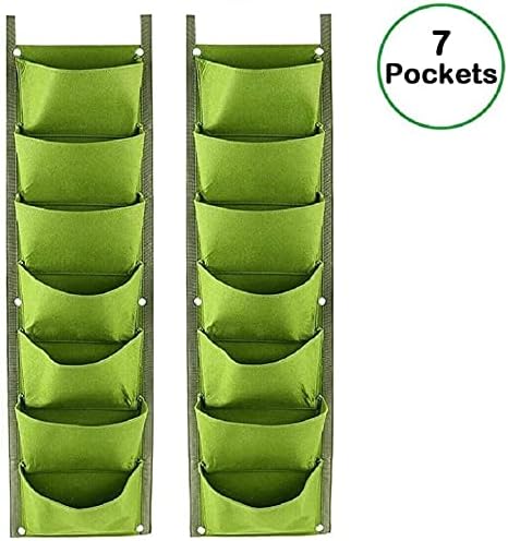 LITLANDSTAR Hanging Planter Bags, 2 Pack 7 Pocket Hanging Vertical Wall Planter - Image 2