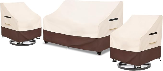 Rileytee 3 Piece Heavy Duty Waterproof Patio Furniture Covers, Outdoor by Rileytee