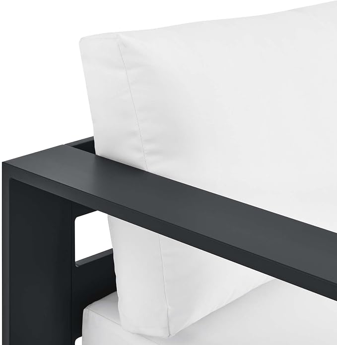 Modway Tahoe Aluminum Outdoor Chaise Lounge in Gray White - Image 6