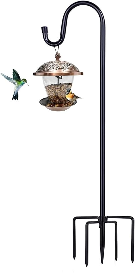Shepherd Hooks for Outdoor, ToyHotels 1 Pack 78 Inch Bird Feeder Pole by ToyHotels