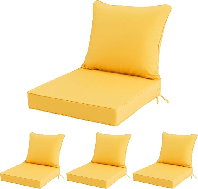 24x24 Inch Outdoor Chair Cushions Set of 4, Patio Furniture Cushions by Unknown