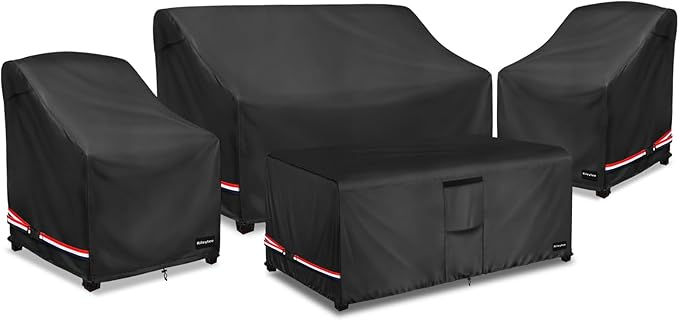 Rileytee Patio Furniture Set Covers, Fit Patio Loveseat, Chair and Coffee Table by Rileytee
