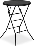 32" Round Folding Table, Portable Bar Height Folding Table by GlowitLian