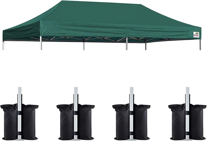Eurmax USA 10x20 Pop Up Canopy Replacement Canopy Tent Top Cover, Instant by Eurmax