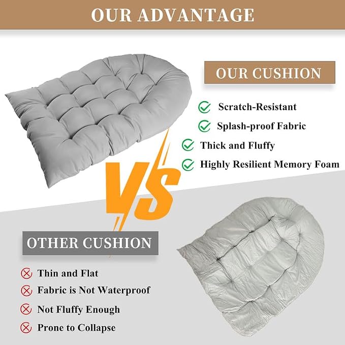 Thicken Egg Chair Cushion Replacement, Outdoor Hammock Swing Cushions - Image 6
