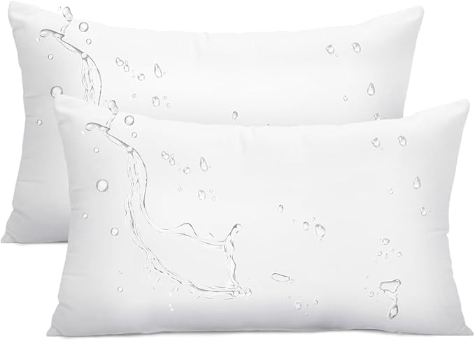 Ashler Outdoor Pillow Inserts, 12x20 Waterproof Throw Pillows Pack of 2 by AshlerHomeDeco