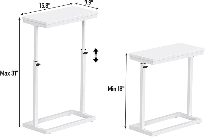 TUTOTAK End Table, Side Table, Tall Couch Table, Sofa Table, Living Room - Image 3