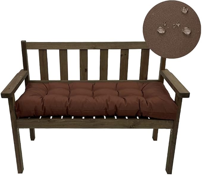SEAHOME Waterproof Indoor/Outdoor Garden Bench Seat Cushions, Tufted Loveseat - Image 3