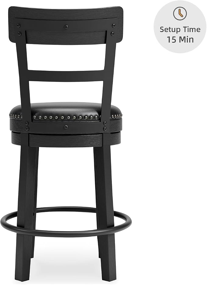 Signature Design by Ashley Valebeck Faux Leather Upholstered Swivel Barstool - Image 7