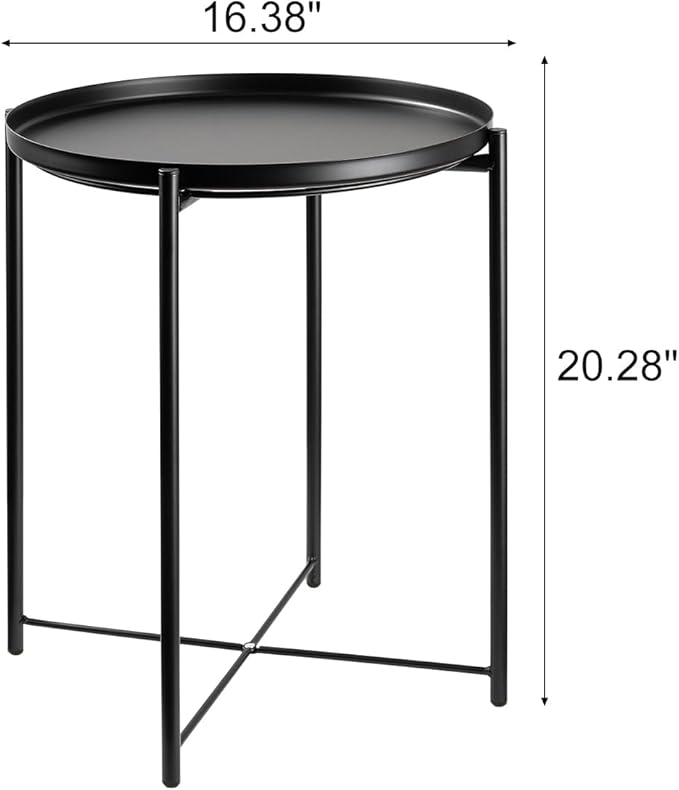 danpinera Metal Black Side Table - Image 3