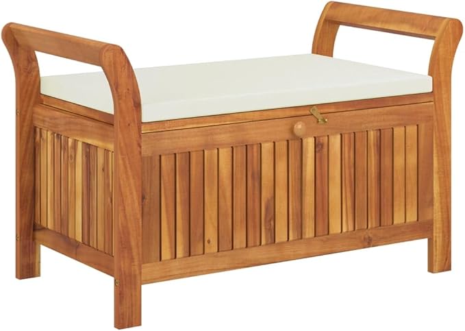 vidaXL Garden Storage Bench, Solid Acacia Wood, Classic Outdoor Design by vidaXL