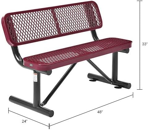 Global Industrial 48" L Outdoor Steel Bench - Image 2