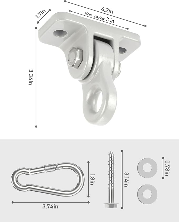 Heavy Duty Porch Swing Hangers Kit, - Image 4