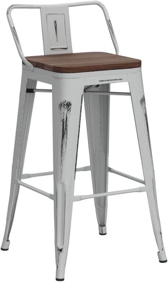 Andeworld Bar Stools Set of 4 Counter Height Stools Industrial Metal Barstools - Image 5