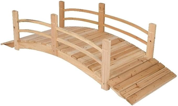 Pemberly Row Cedar Wood Garden Bridge, 73 in Length, Handcrafted by PEMBERLYROW