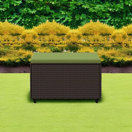 vidaXL Brown Poly Rattan Patio Footrest - Image 5