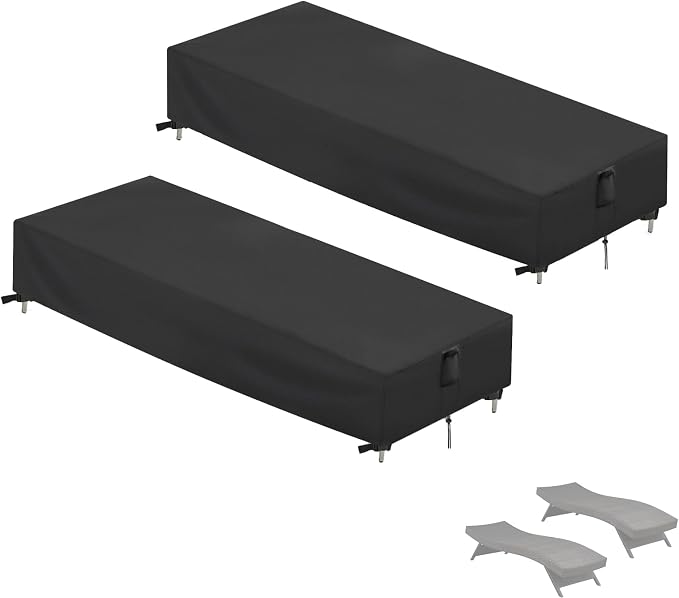 Chaise Lounge Cover, 2 Pack Waterproof Outdoor Lounge Chair Covers by Hiticover