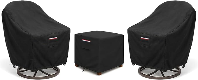 3-Piece Patio Bistro Furniture Cover Set, Heavy-Duty 600D Waterproof Outdoor by Unknown