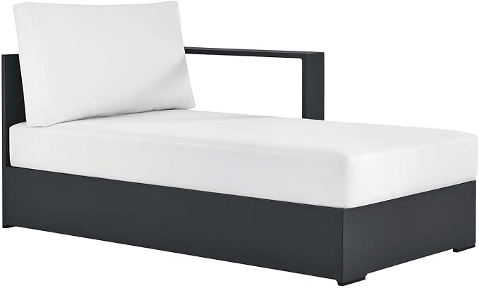 Modway Tahoe Powder-Coated Aluminum Outdoor Chaise Lounge in Gray White - Image 3