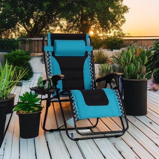 PHI VILLA XXL Oversized Padded Zero Gravity Chair, Foldable Patio Recliner - Image 2